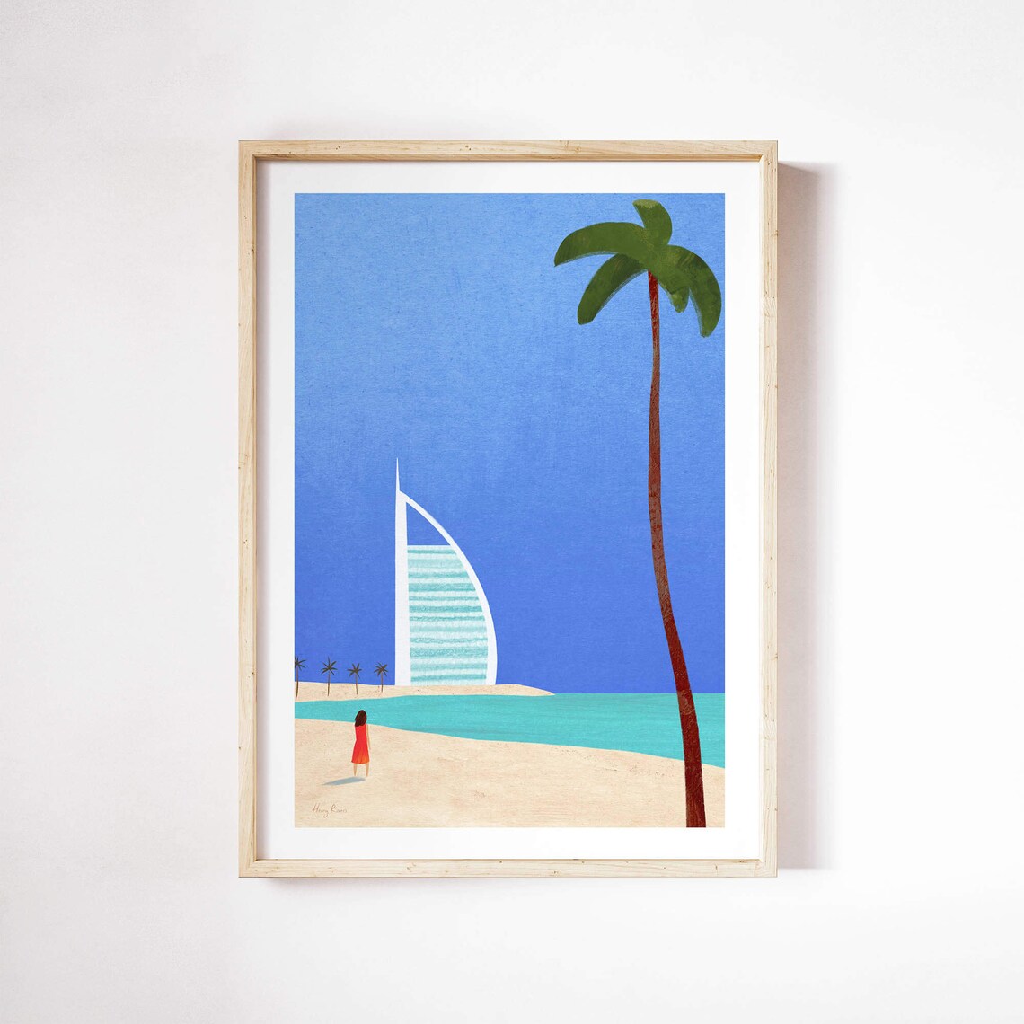 Dubai Burj Al Arab Travel Poster, Henry Rivers