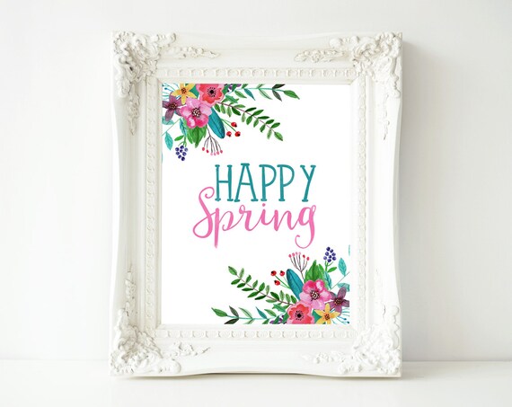 Spring Easter Welcome Art Print, Happy Decor