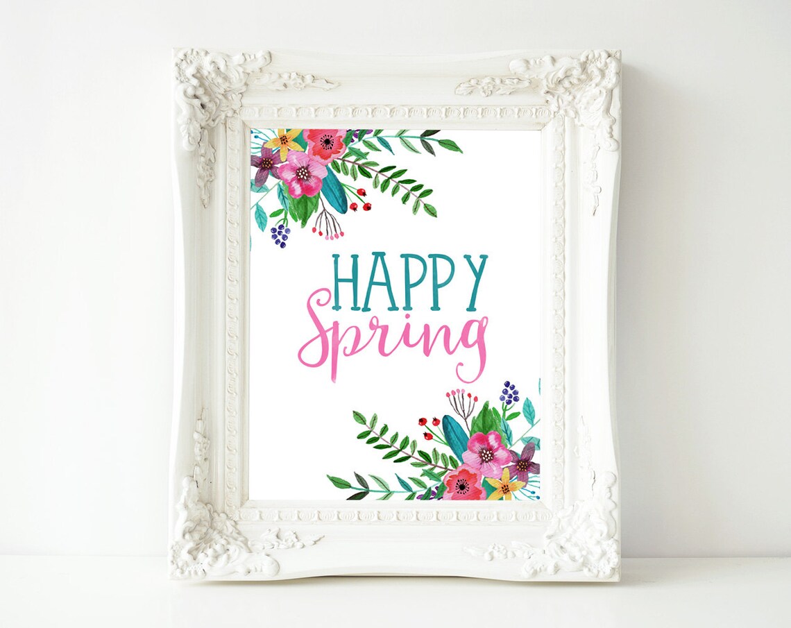Spring Easter Welcome Art Print, Happy Decor