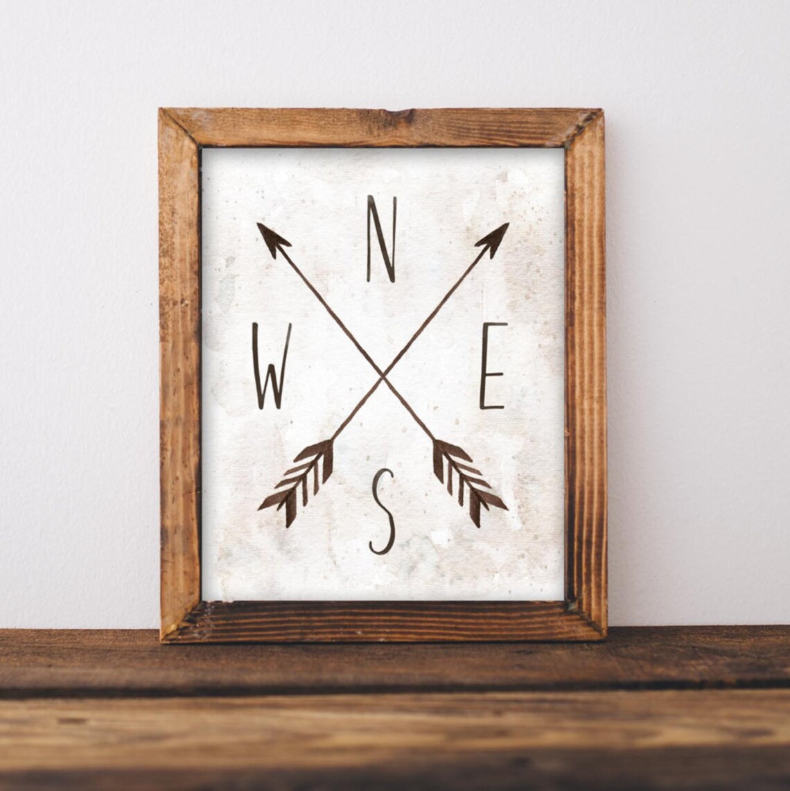Compass Directional North South East West Nursery Art Print