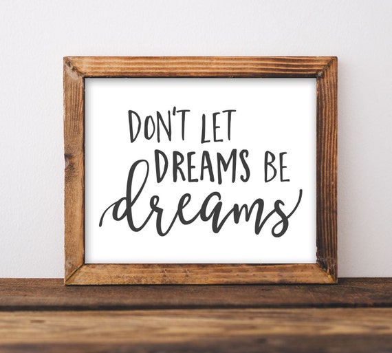 Wall Art Dreams Quote Mindset Shift Diy Graduation Gift Inspirational Saying Sign