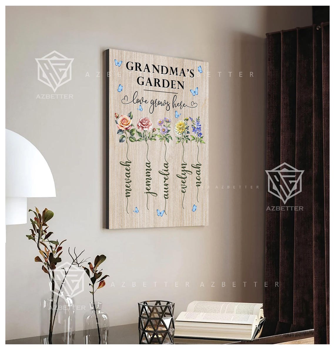 Grandma's Garden Love Grows Here Birth Month Flower Family Poster - Image 3