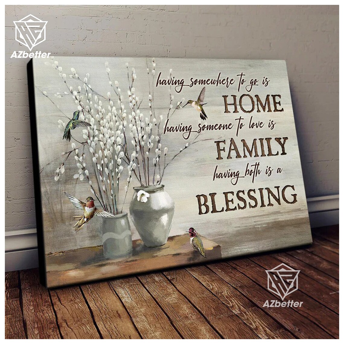 Having Somewhere To Go Is Home Family Blessing Vintage Wall Art - Image 4