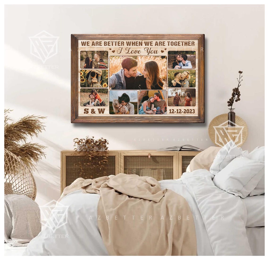We Are Better Together Anniversary Photo Collage Date Poster - Image 2