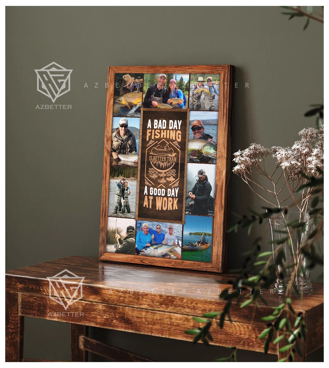 A Bad Day Fishing Beats A Good Day At Work Photo Collage Poster - Image 2