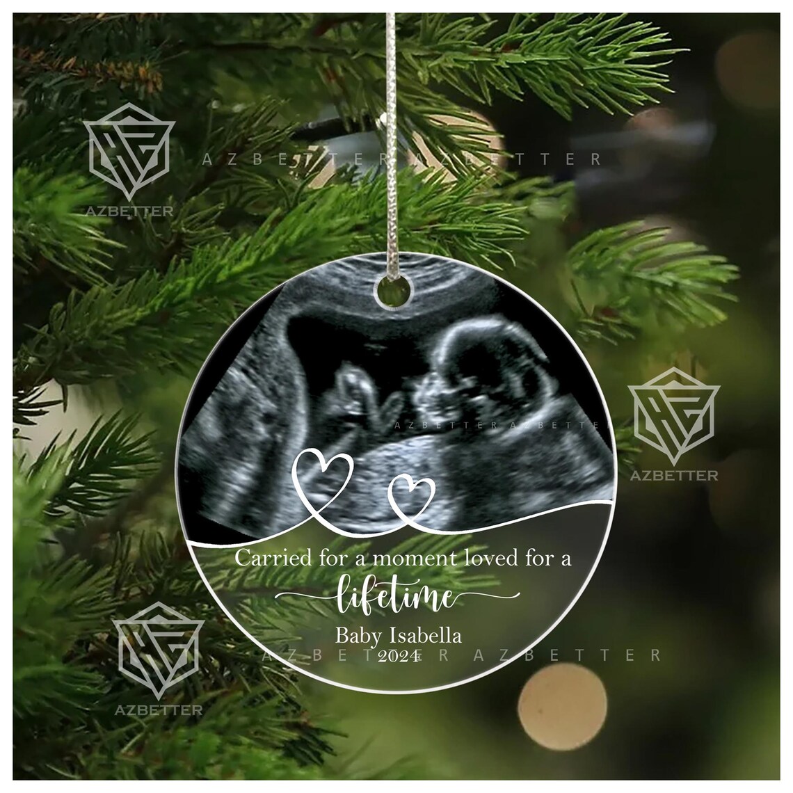 Carried For A Moment Baby Ultrasound Memorial Ornament Poster - Image 5