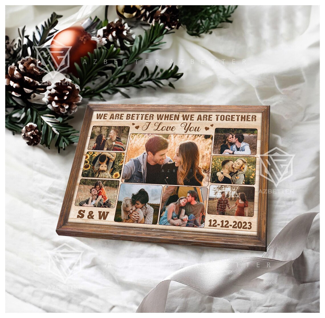 We Are Better Together Anniversary Photo Collage Date Poster - Image 3