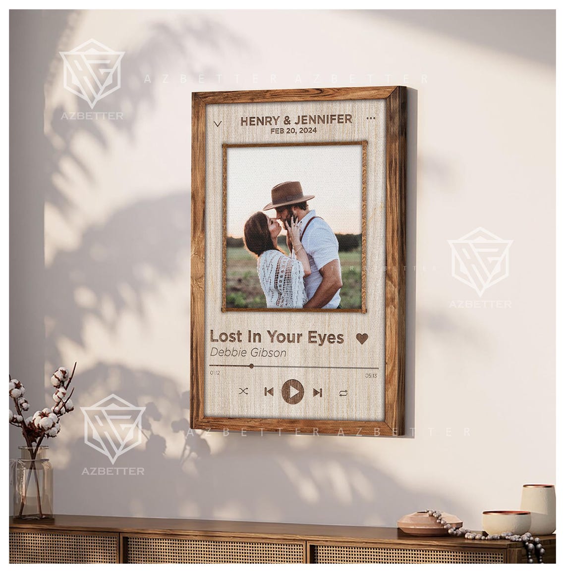 Custom Song Photo Plaque Personalized Music Gift For Couples Poster