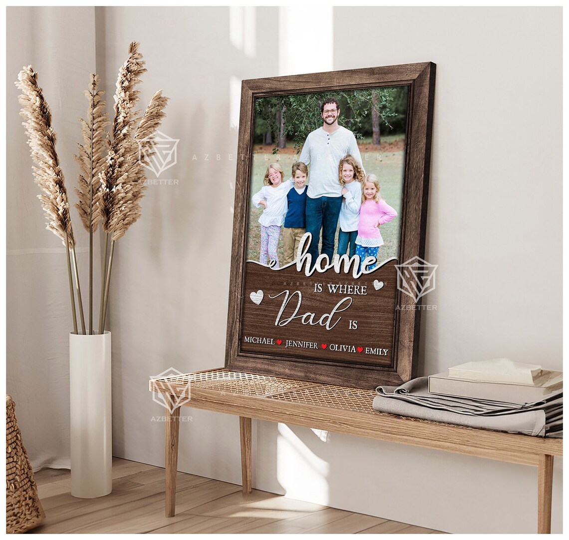 Personalized Home Is Where Dad Is, Father's Day Gift - Image 4