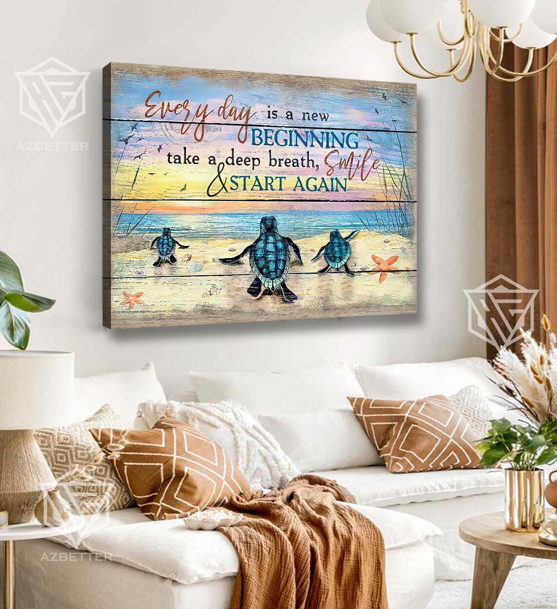 Turtle Everyday Is New Beginning, Motivation Art - Image 4