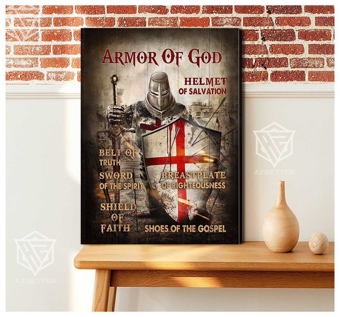 Armor Of God Helmet Of Salvation Belt Of Truth Art God Wall Art Christian Home Decor Warrior Of God Knight Of Jesus - Image 3