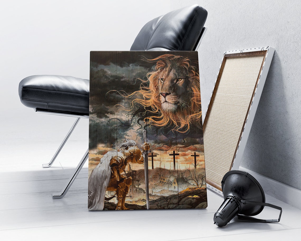 Lion God Armor Of God God Wall Art Home Decor Christian Gift Idea Warrior Of God Lion Of Judad Knight Of God - Image 4
