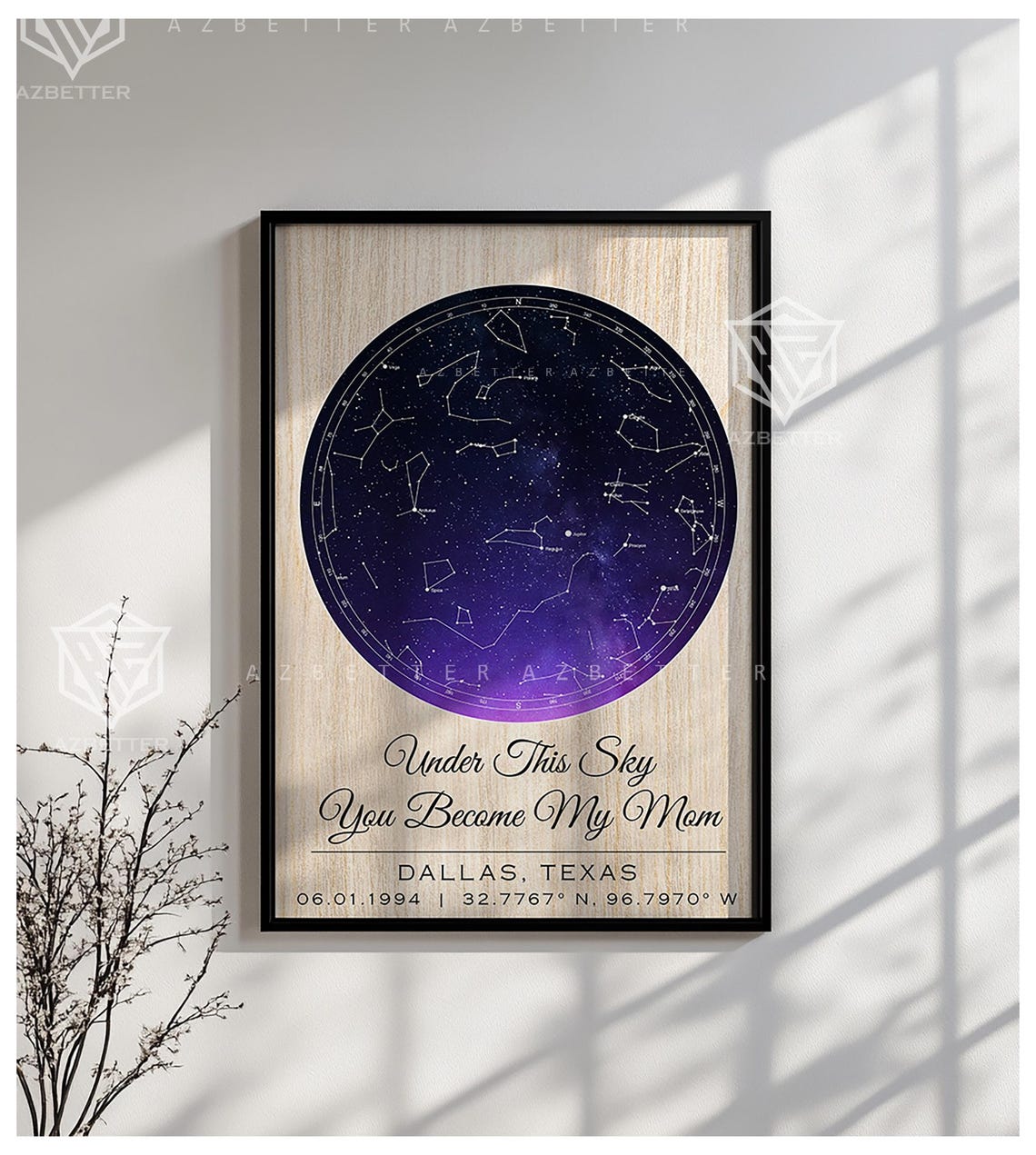Under This Sky You Became My Mom Personalized Star Map Poster - Image 2