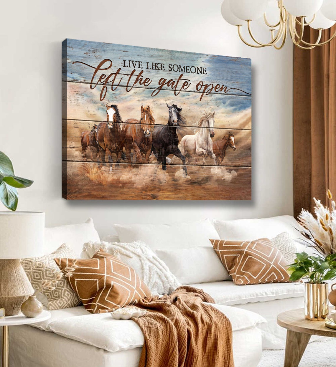 Running Horses Live Like Someone Left The Gate Open Quote Poster - Image 5