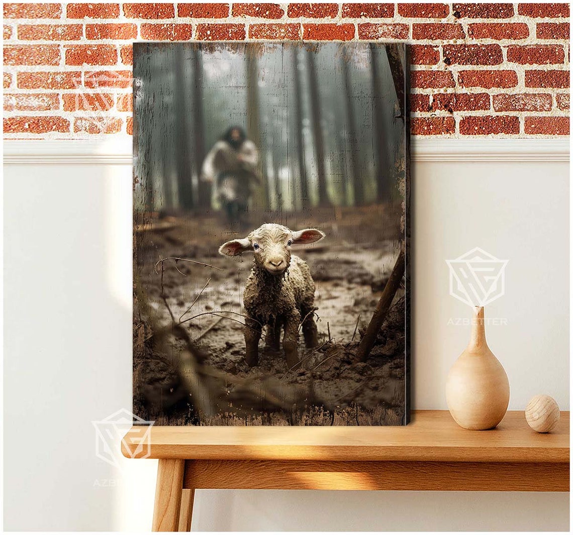 The Good Shepherd Runs After the Lost Lamb in the Forest Poster - Image 2