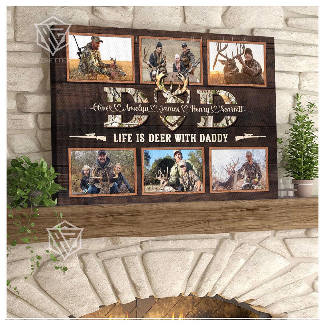 Life Is Deer With Daddy Hunting Photo Collage Father's Day Gift Poster - Image 5