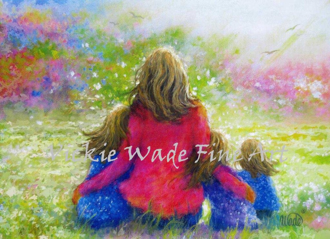 Mother and Three Daughters, Vickie Wade Art Print