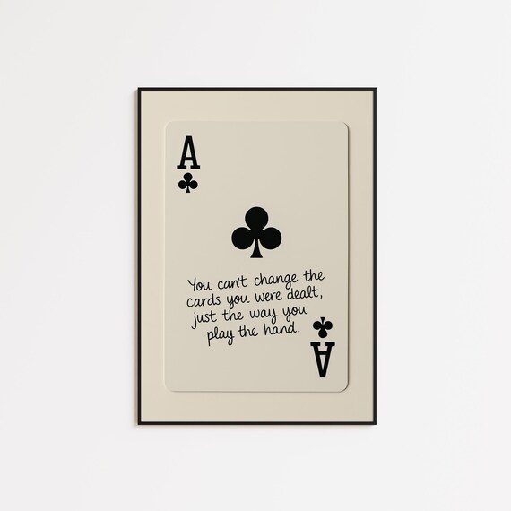 Ace Of Clubs Motivational Quote Poster Playing Card Wall Decor