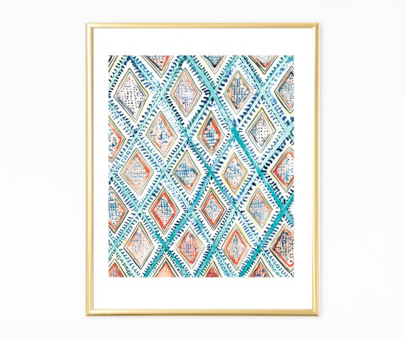 Boho Wall Prints Eclectic Home Decor Blue Abstract Art Wall Art Boho Wall Decor Instant Abstract Print Eclectic Art Print