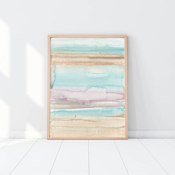 Abstract Wall Art Beige And Blue Print Watercolor Neutral Watercolor Print Painting Print Instant Art Modern Wall Decor