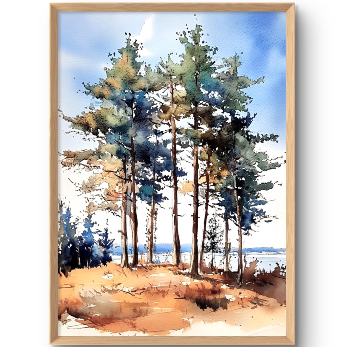 Pine Tree Art Print, Forest Landscape Decor