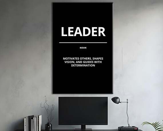 Leader Bold Black Dictionary Definition Inspirational Poster