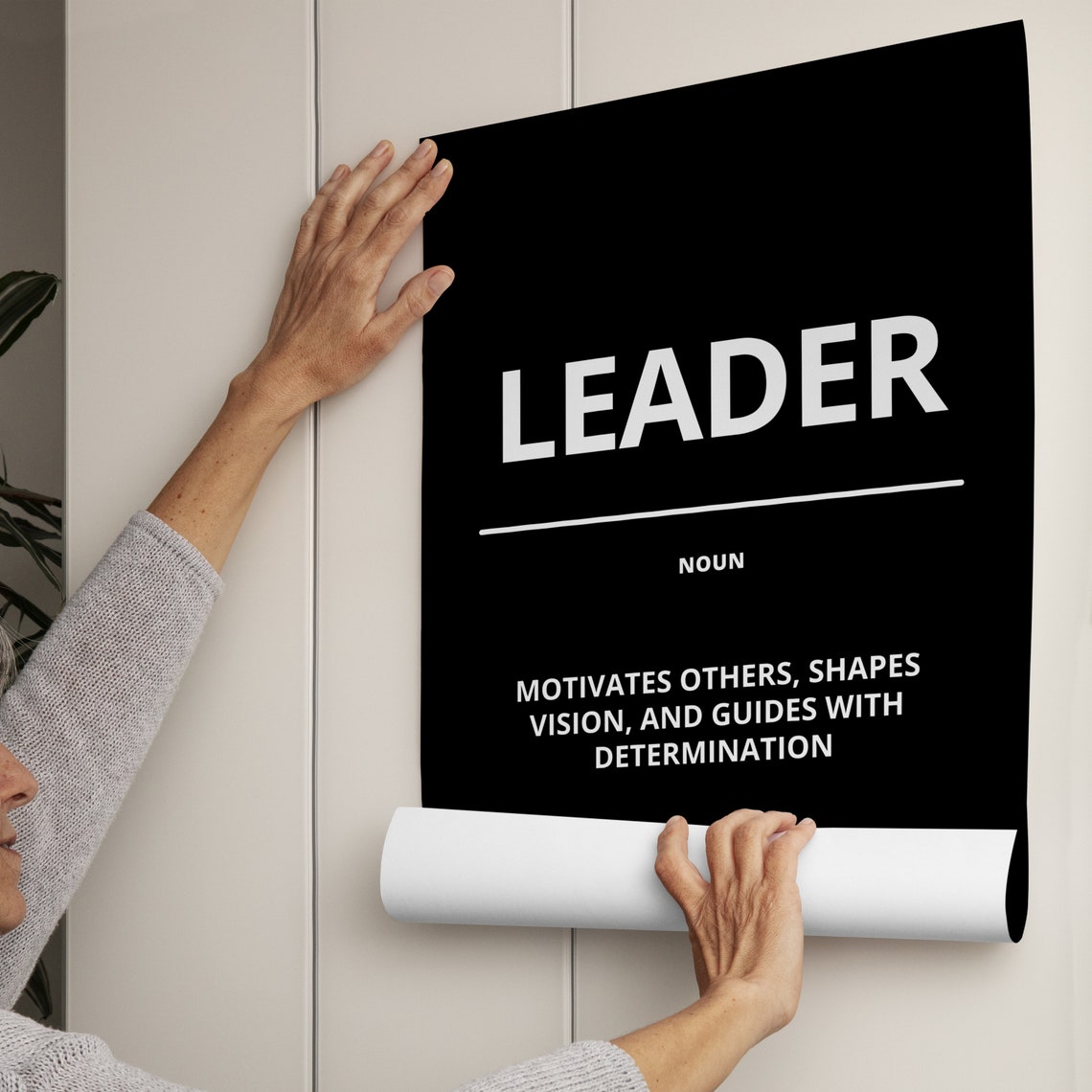 Leader Bold Black Dictionary Definition Inspirational Poster - Image 3