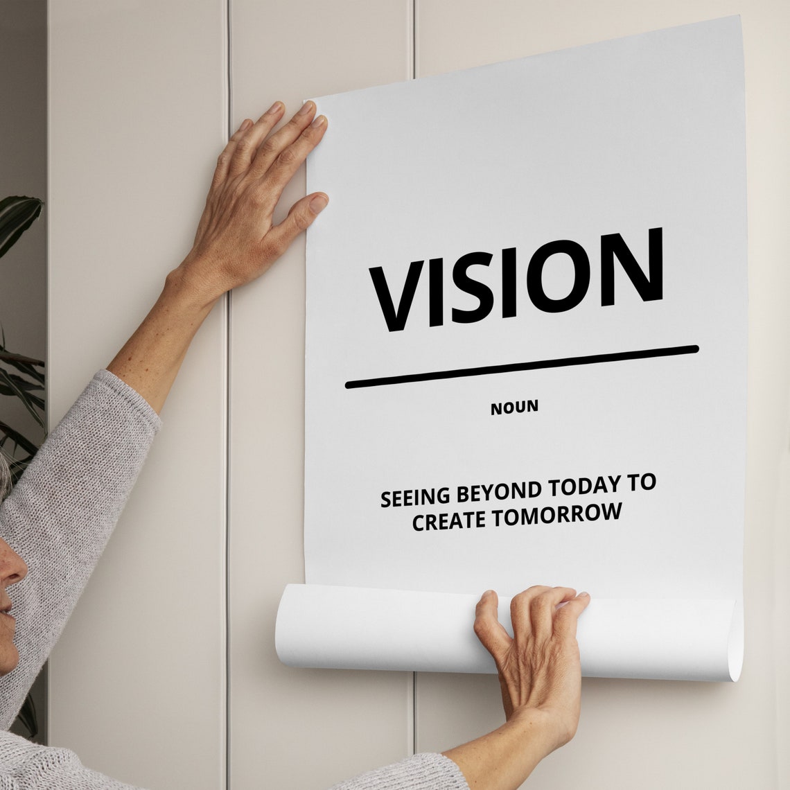 Vision Definition Noun Minimalist Black White Office Quote Poster - Image 3