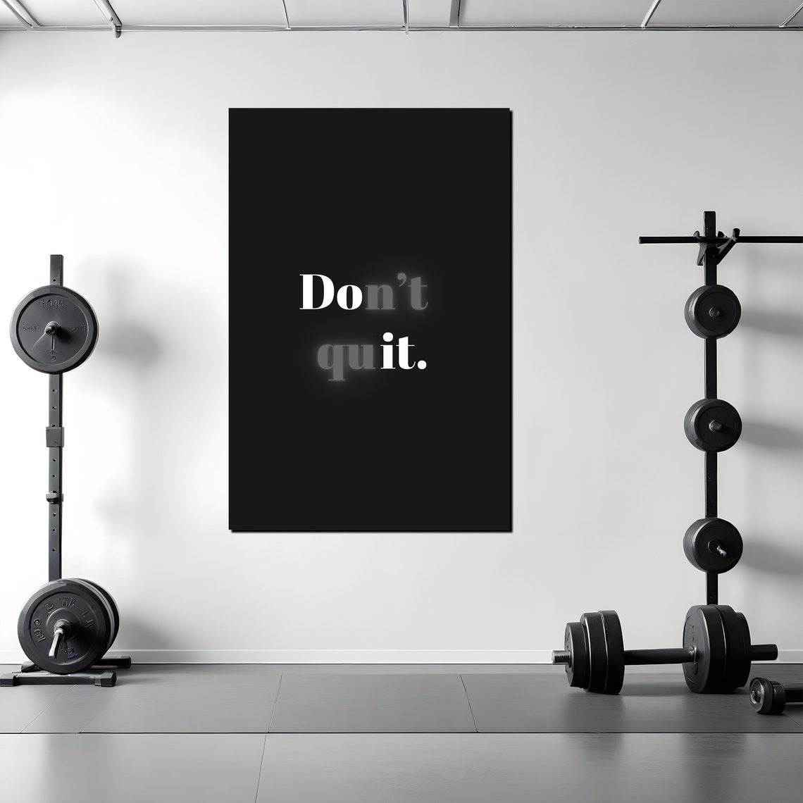 Don't Quit Serif Quote Elegant Minimalist Black Office Wall Art - Image 2