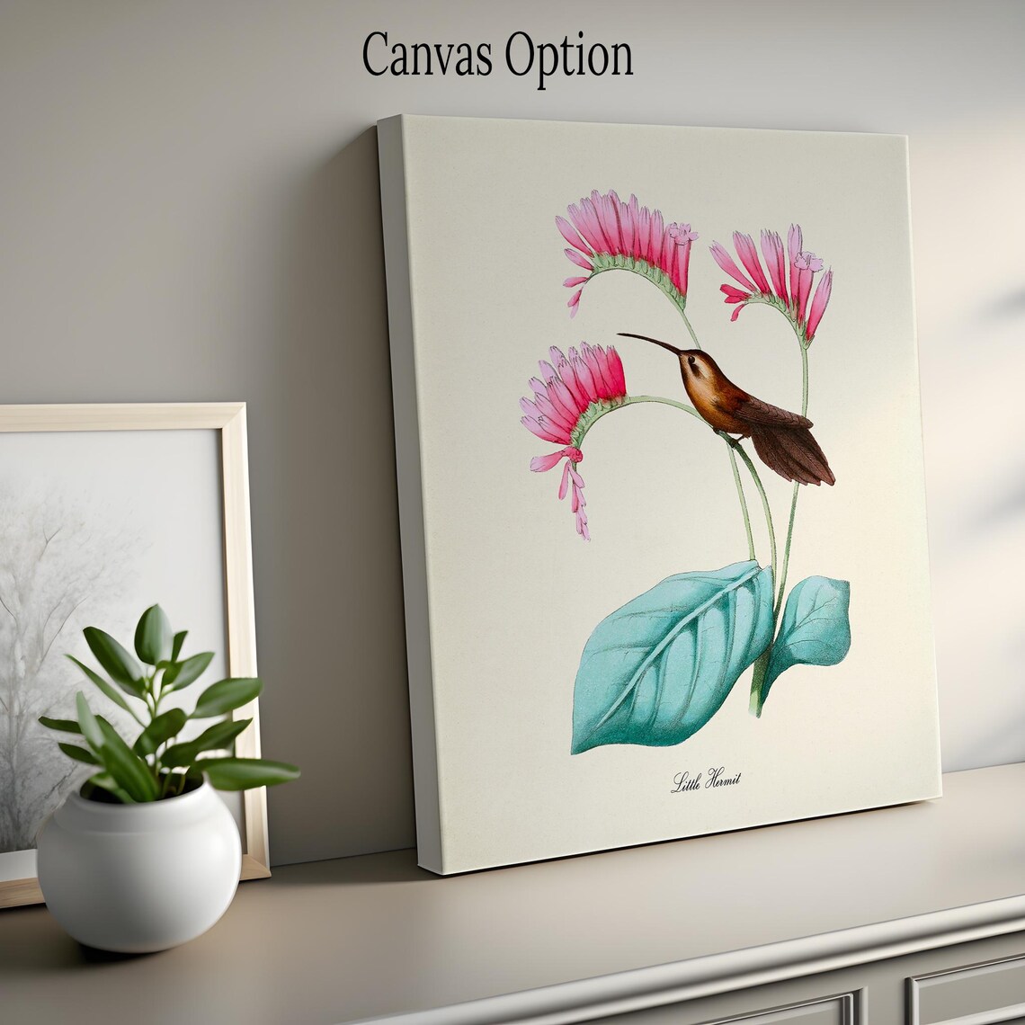 Little Hermit Hummingbird Art Print, Floral Garden - Image 2