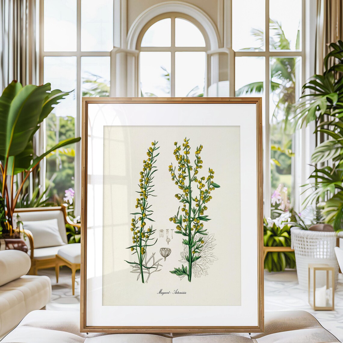 Mugwort Flower, Artemisia Botanical Art Print - Image 3