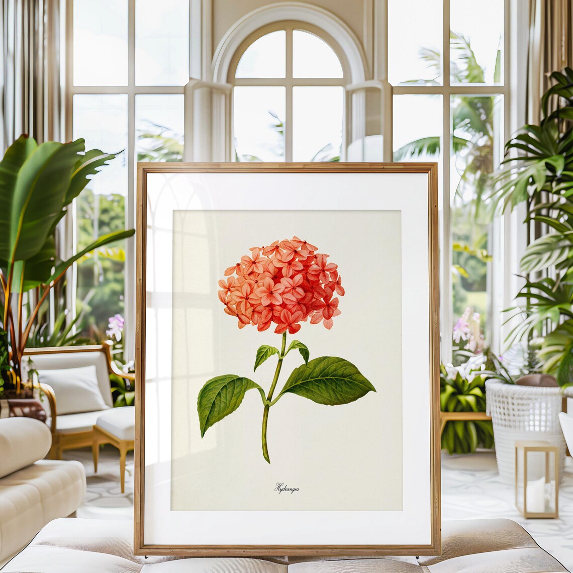 Hydrangea Botanical Art Print, Floral Wall Decor - Image 3