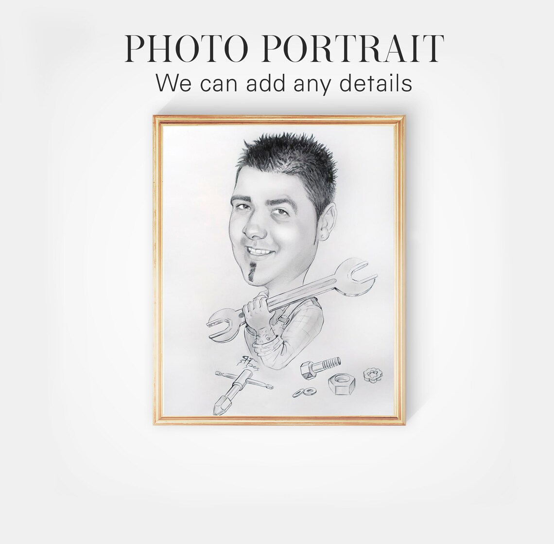 Pencil Caricature Portrait, Programmer Gift - Image 5