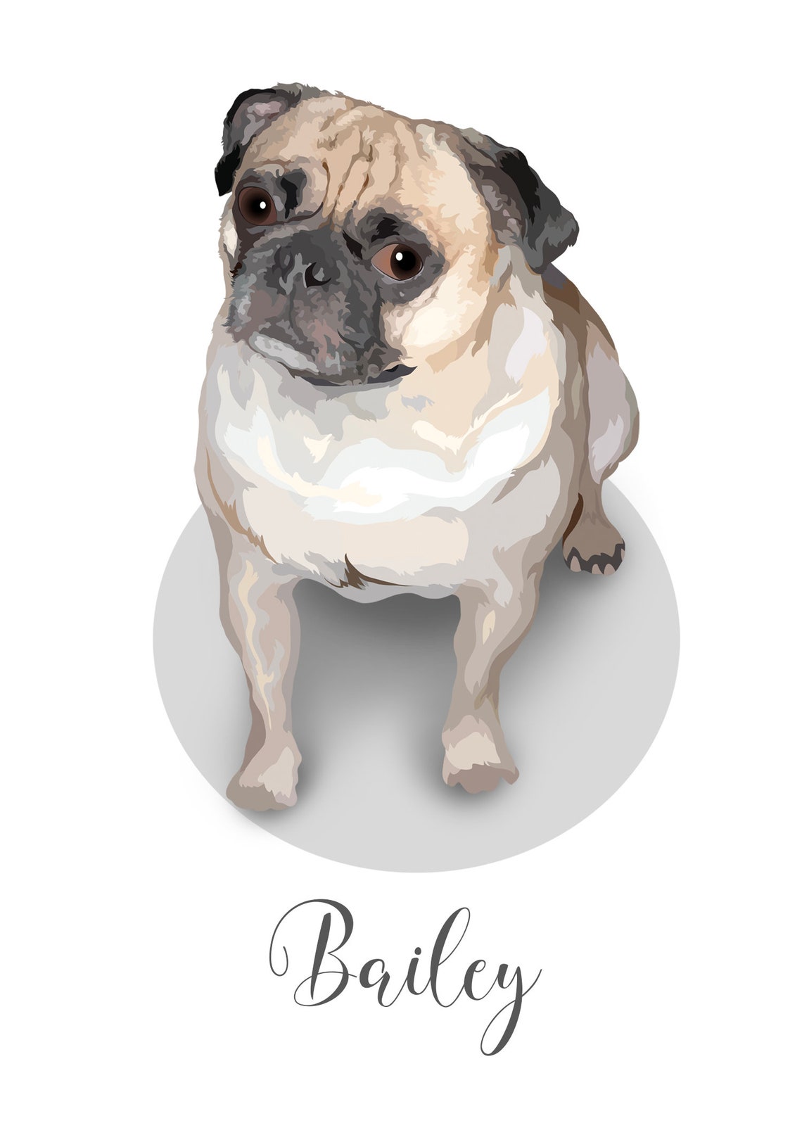 Custom Black Dog Peekaboo Vector Portrait From Your Photo Poster - Image 5