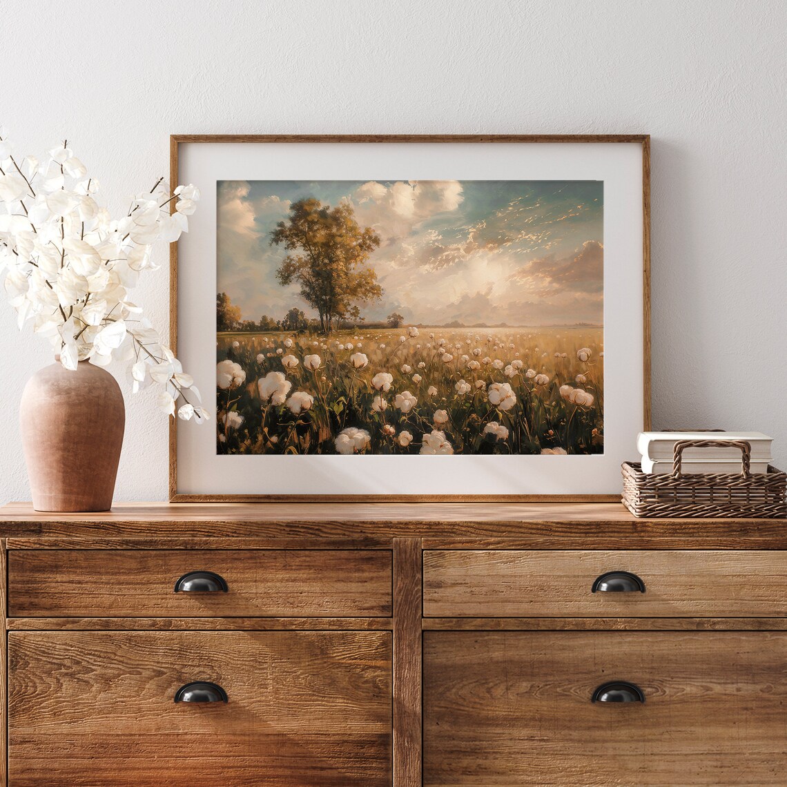 Cotton Field Landscape, Farmhouse Wall Decor - Image 4