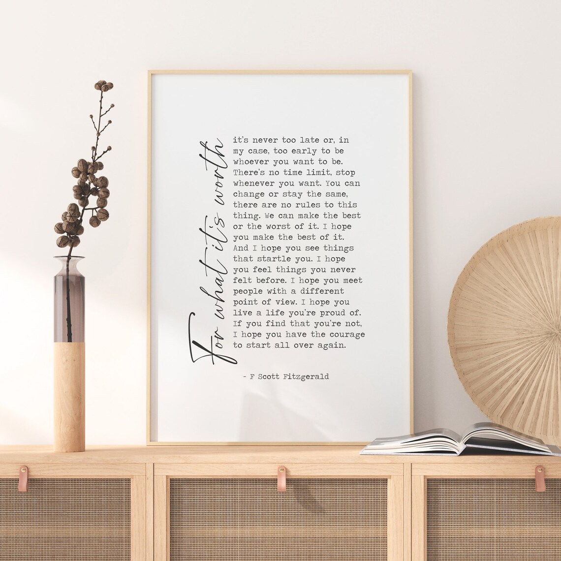 F. Scott Fitzgerald Quote Art Print, Bedroom Decor - Image 2