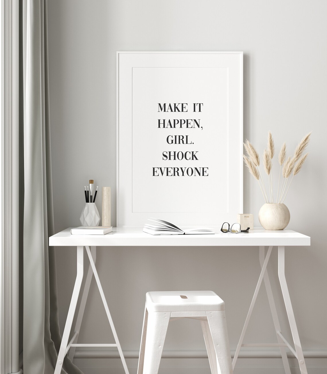 Make It Happen Girl Motivational Quote Art Print - Image 4