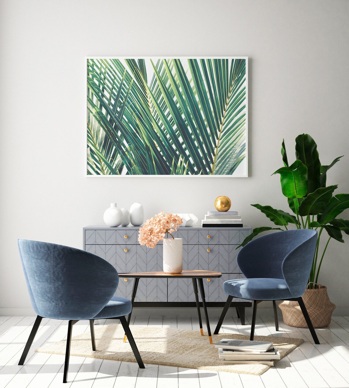 Palm Trees Horizontal Poster Print, Pastel Tropical - Image 4