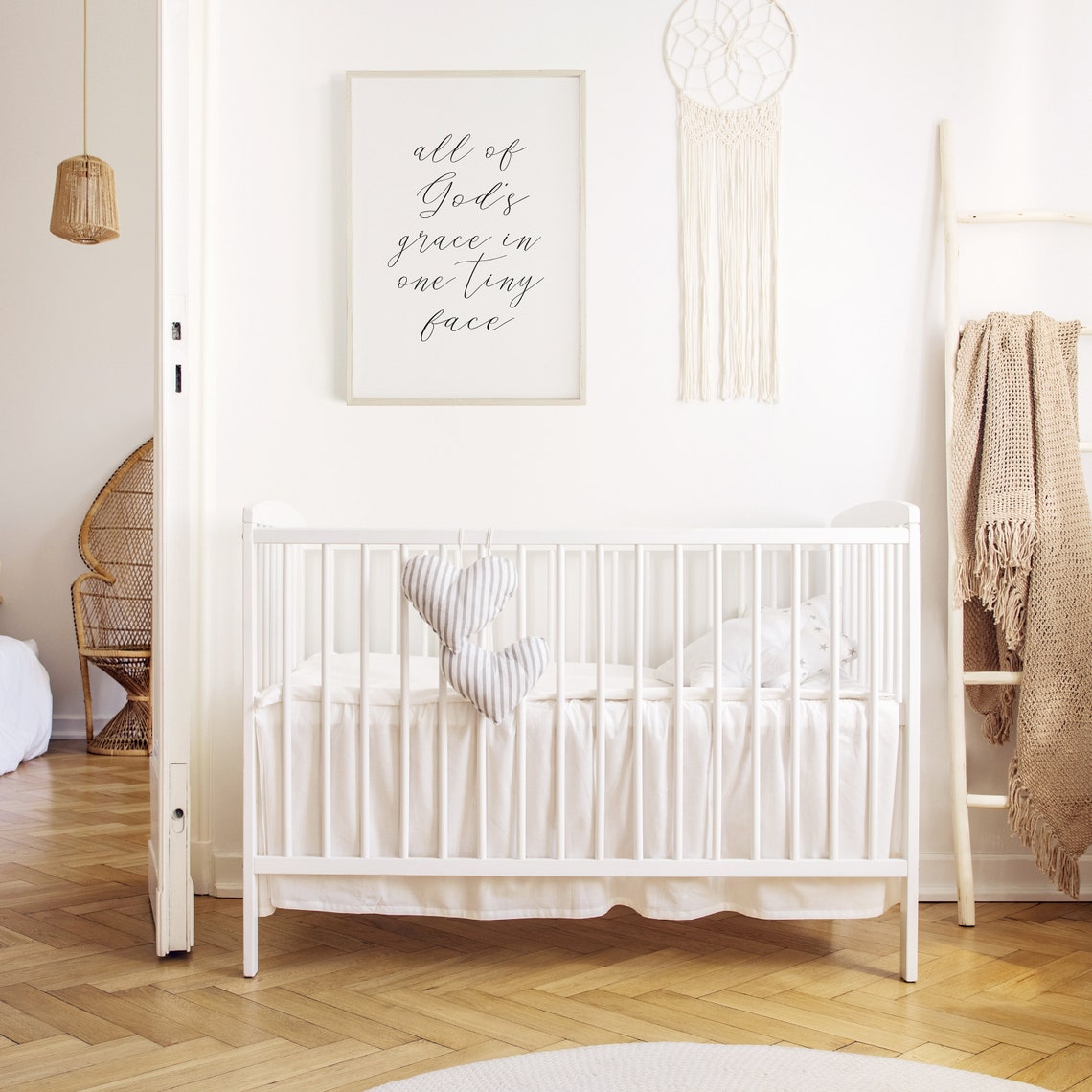 All of Gods Grace in One Tiny Face Nursery Script Quote Poster - Image 4