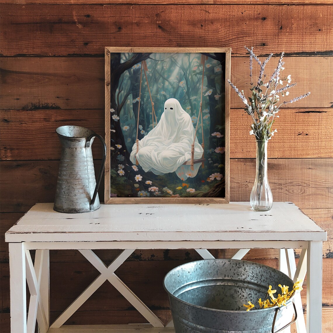 Ghost On The Swing, Spooky Dark Academia Art Print - Image 3
