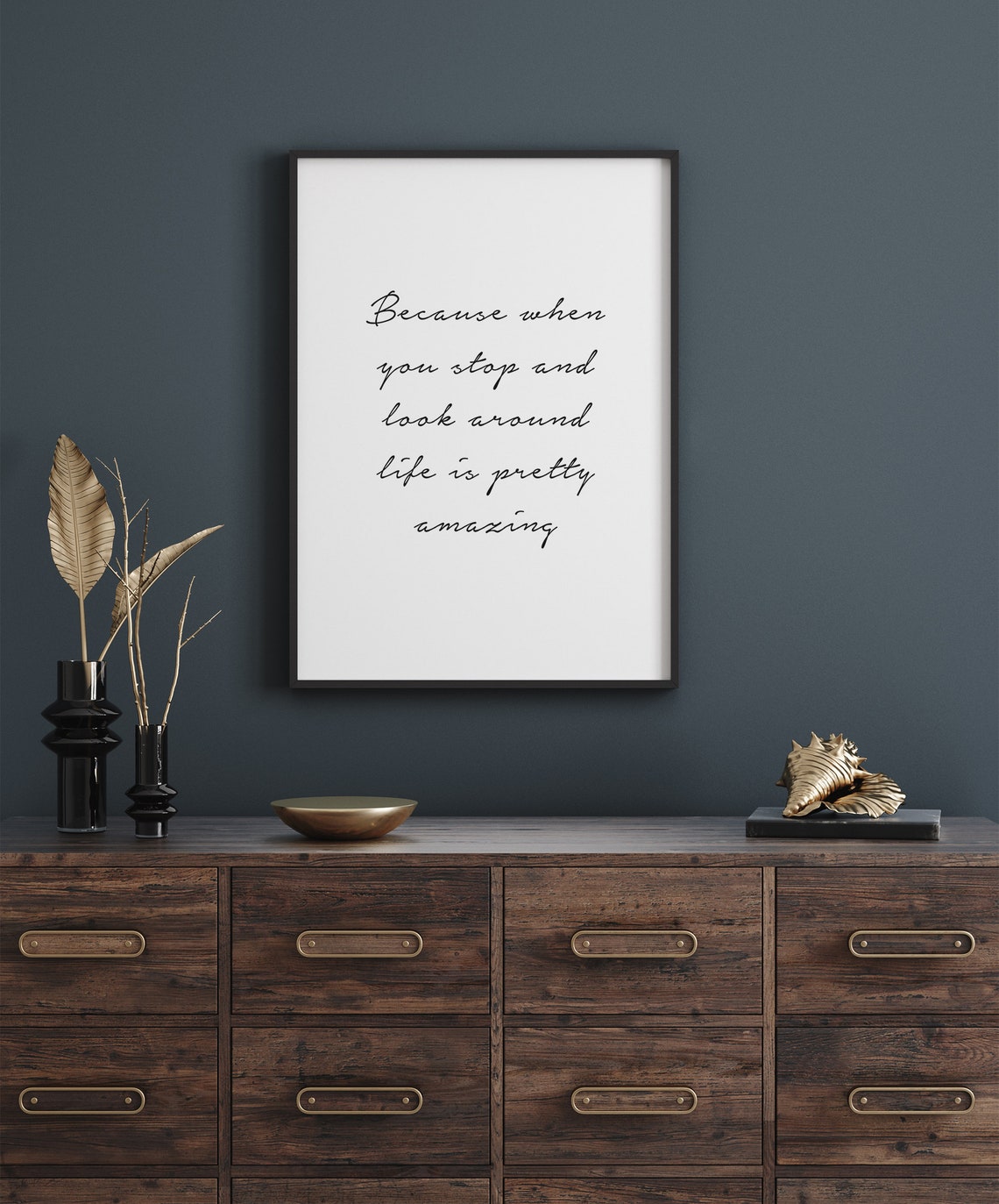 Life Is Pretty Amazing Inspirational Script Mindfulness Poster - Image 2