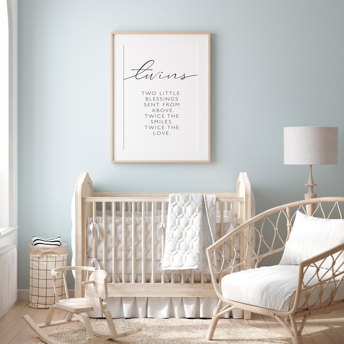 Twin Nursery Decor Art Print, Girls' Room Wall Art - Image 3
