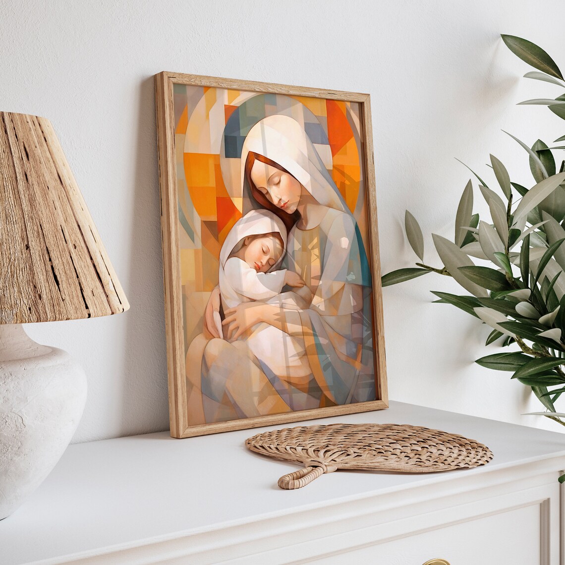 Virgin Mary And Jesus Catholic Art Print - Image 3