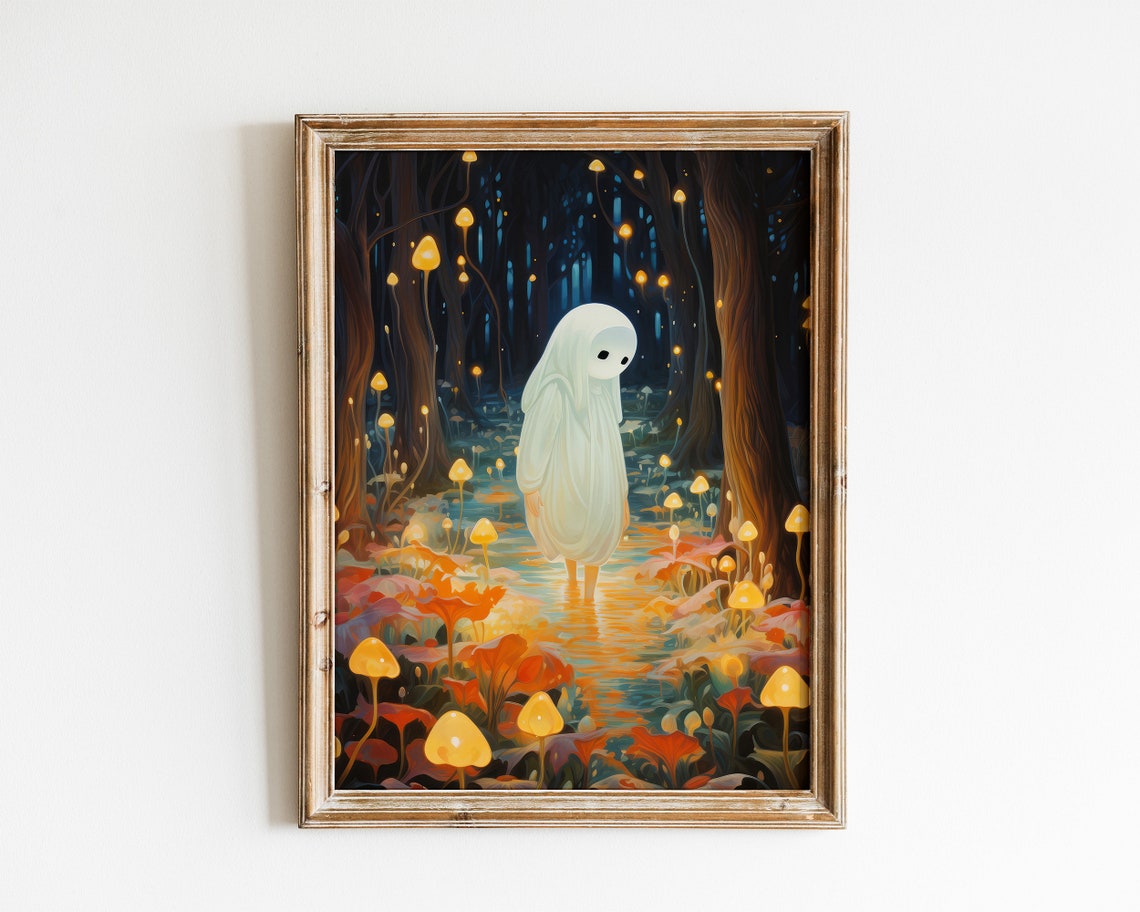 Halloween Ghost In Forest, Spooky Decor