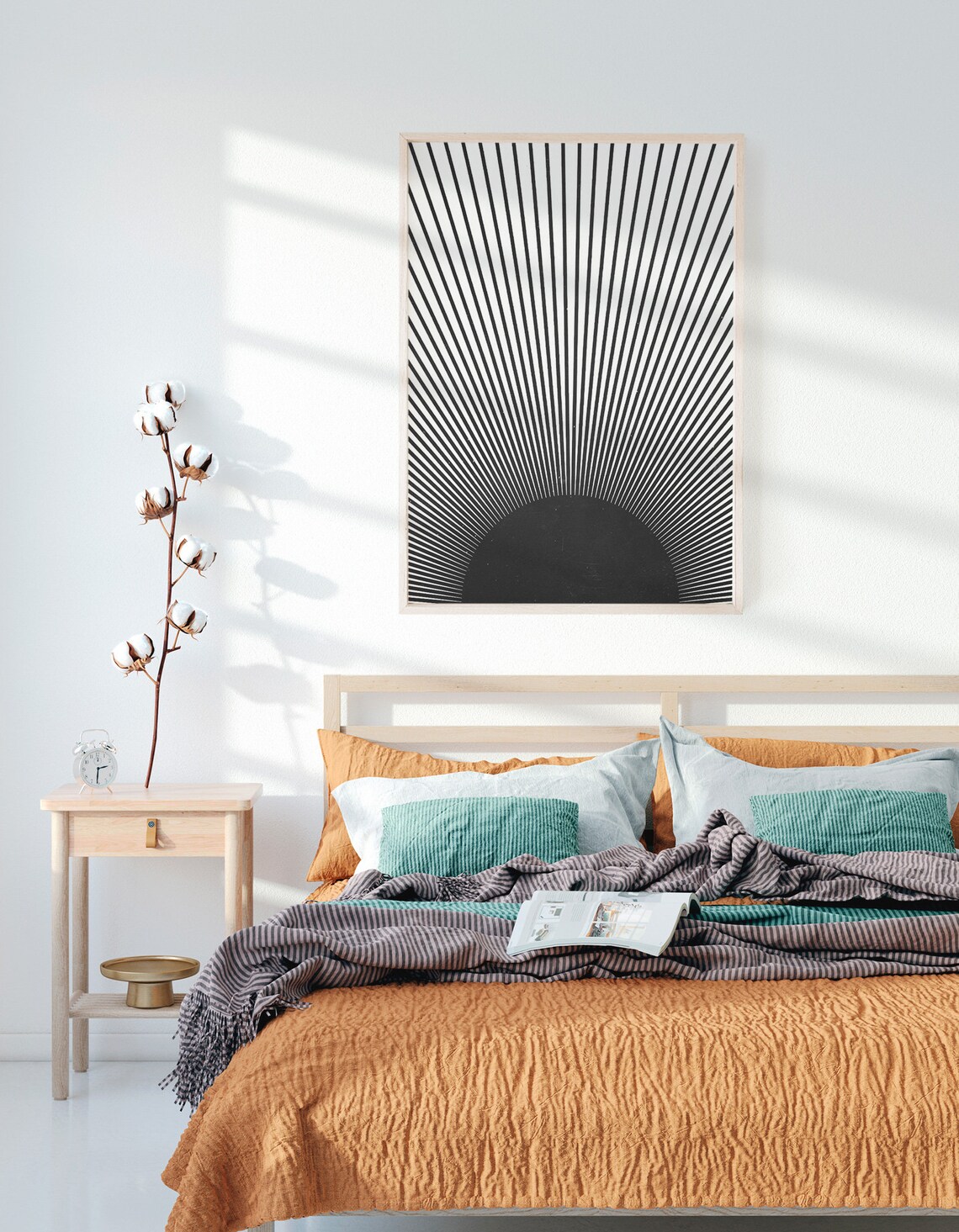 Abstract Sunburst Art Print, Mid Century Minimalist - Image 4