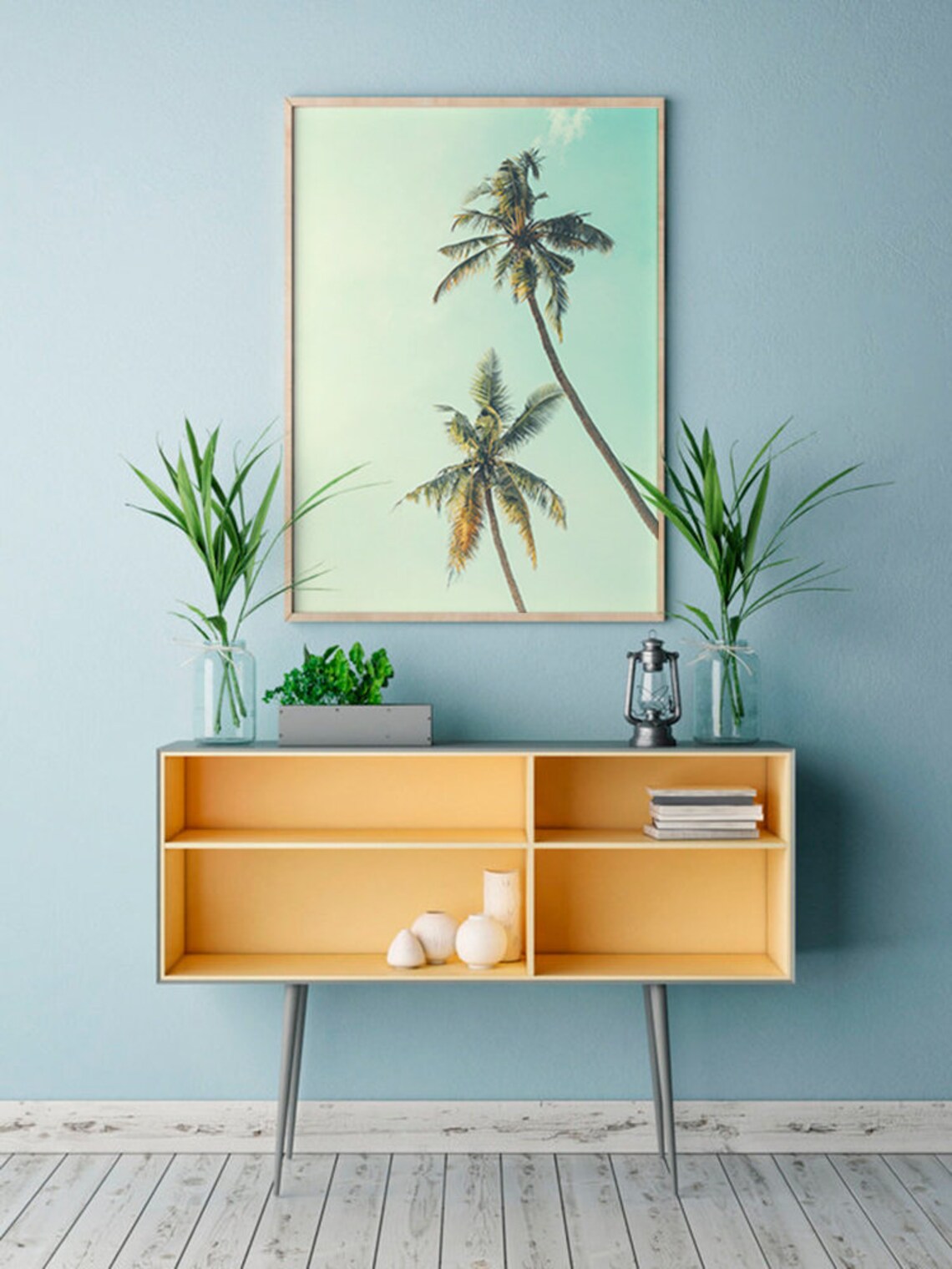 Palm Trees Pastel Photography Coastal Summer Beach House Art Print - Image 2