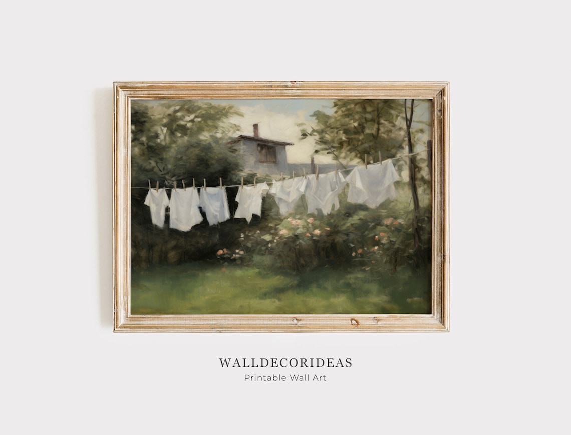 Laundry Room Vintage Farmhouse Oil Painting Art Print