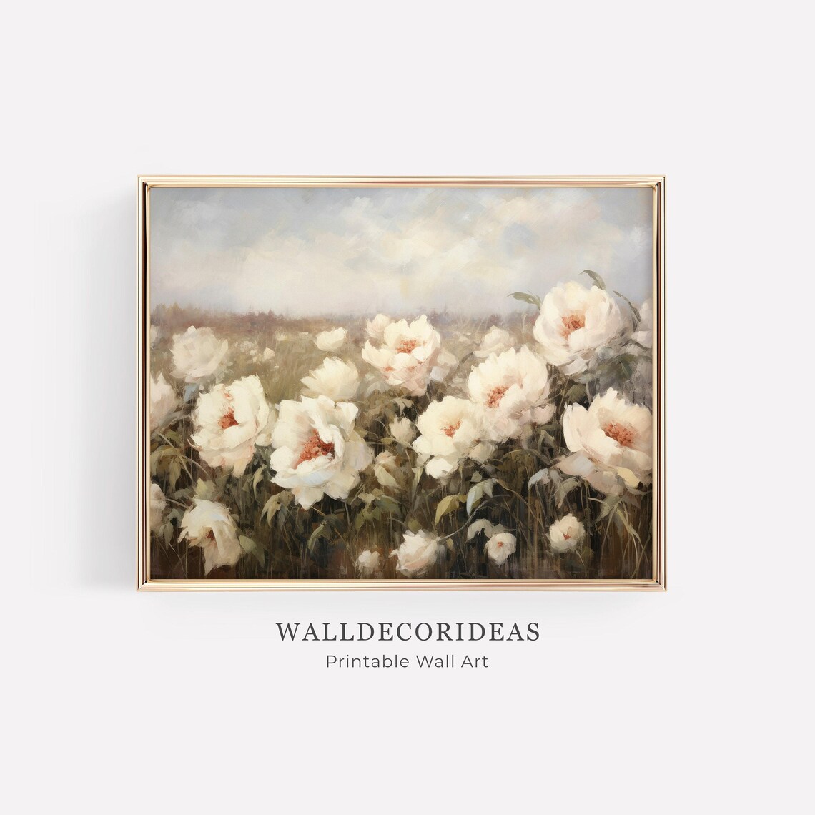 Spring Meadow Flowers Vintage Landscape Art Print - Image 4