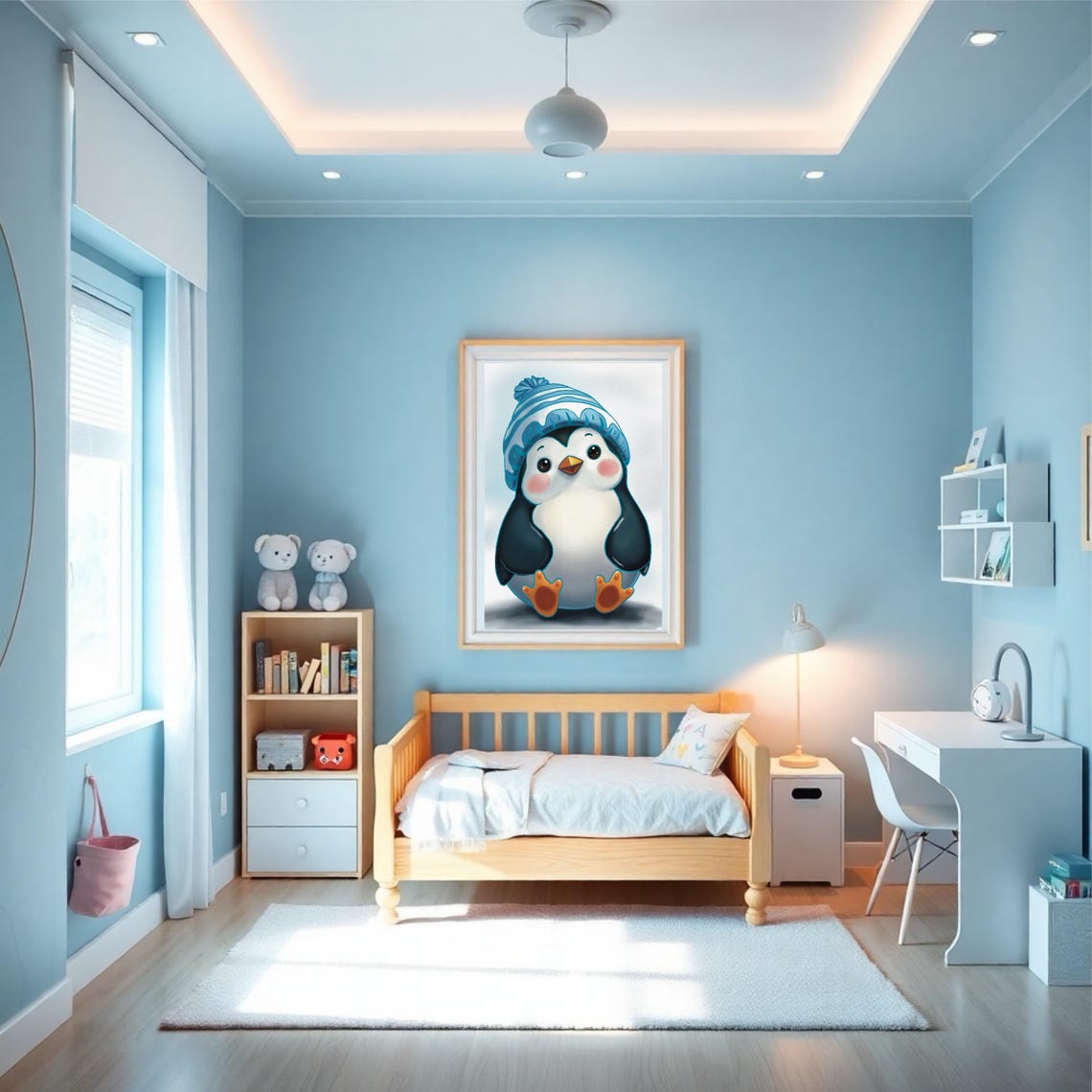 Cute Penguin Wall Art Funny Animal Poster Nursery Decor Kawaii Illustration Arctic Print - Image 2