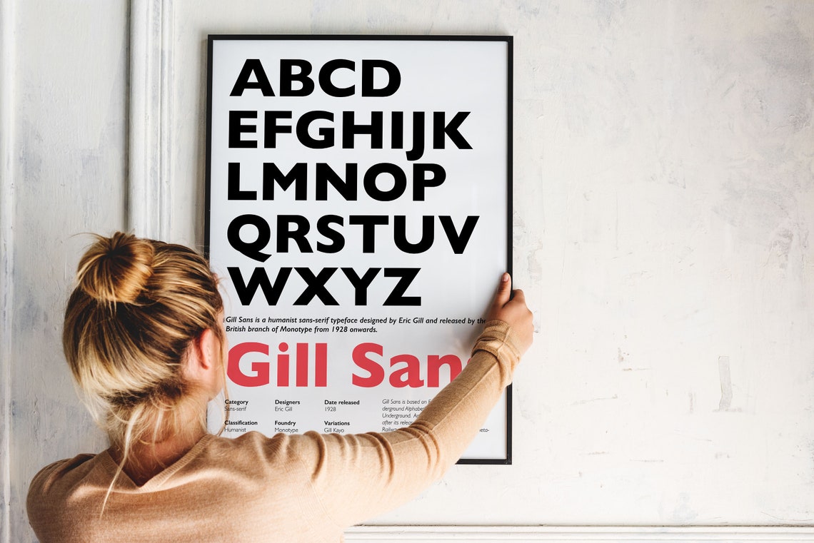 Gill Sans Typeface Alphabet Classic Typography Designer Poster - Image 4